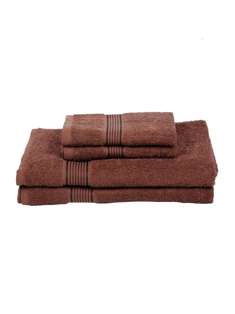 KOPA by Bianca 400 GSM 100% Cotton Soft Terry Towel l 4pc Towel-Mix l Bath Towel for Men l Bath Towel for Women l D`Ross l Brown - Image 3