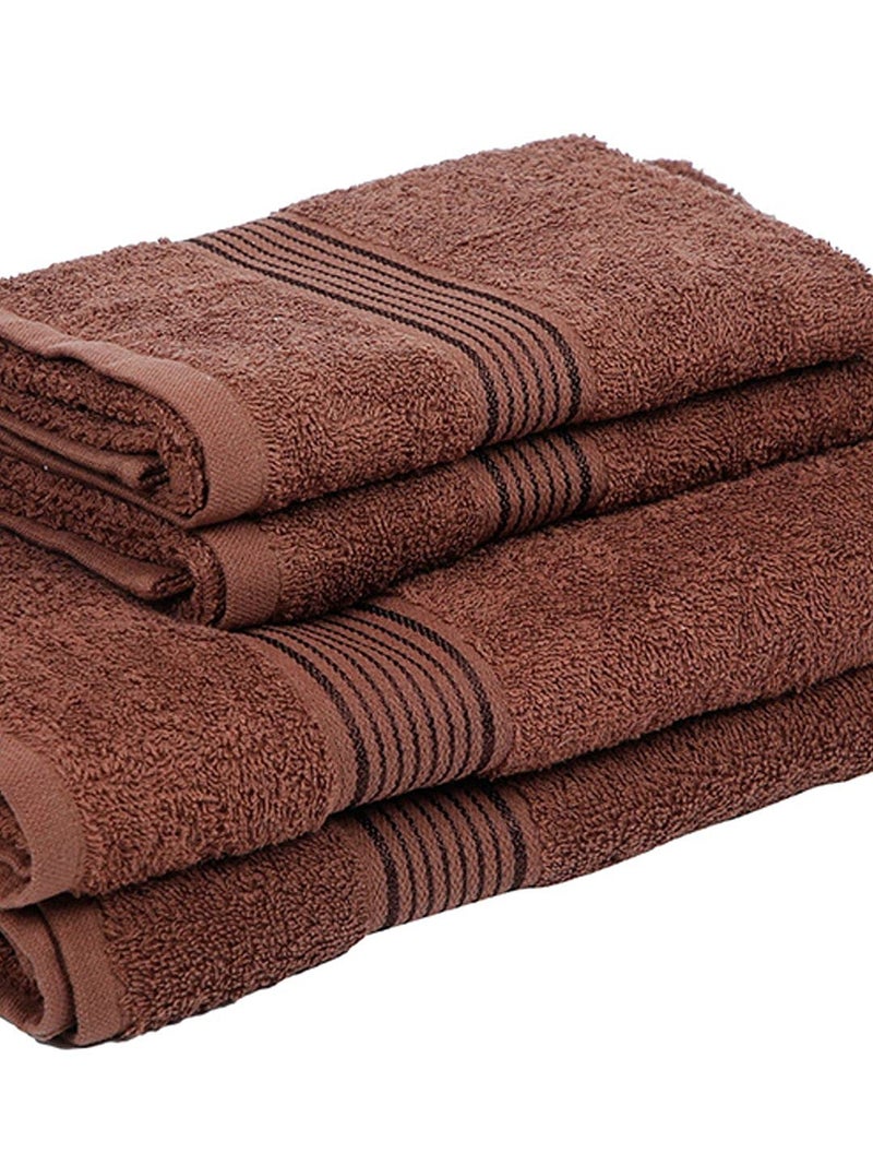 KOPA by Bianca 400 GSM 100% Cotton Soft Terry Towel l 4pc Towel-Mix l Bath Towel for Men l Bath Towel for Women l D`Ross l Brown - Image 5