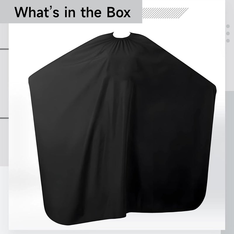 Black Oversized Hair Cutting Cape, Anti-Static Lightweight Barber Cape, Easy Clean, No-Stick Hair Gown for Salon & Home - Image 2