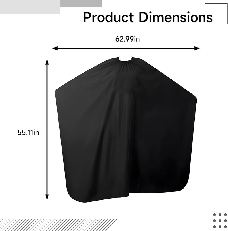 Black Oversized Hair Cutting Cape, Anti-Static Lightweight Barber Cape, Easy Clean, No-Stick Hair Gown for Salon & Home - Image 3