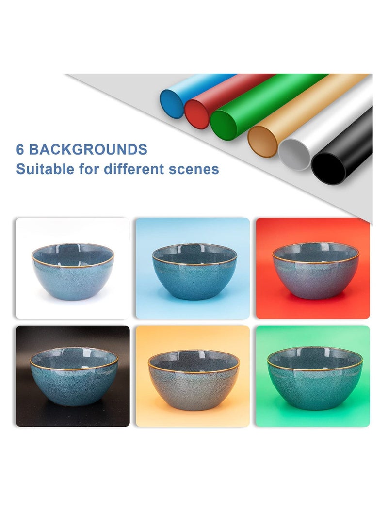 Photo Studio Light Box, 12''x12'' Photography Adjustable Brightness Shooting Tent Kit with 120 LED Lights & 6 Backdrops for Jewelry and Small Items - Image 4