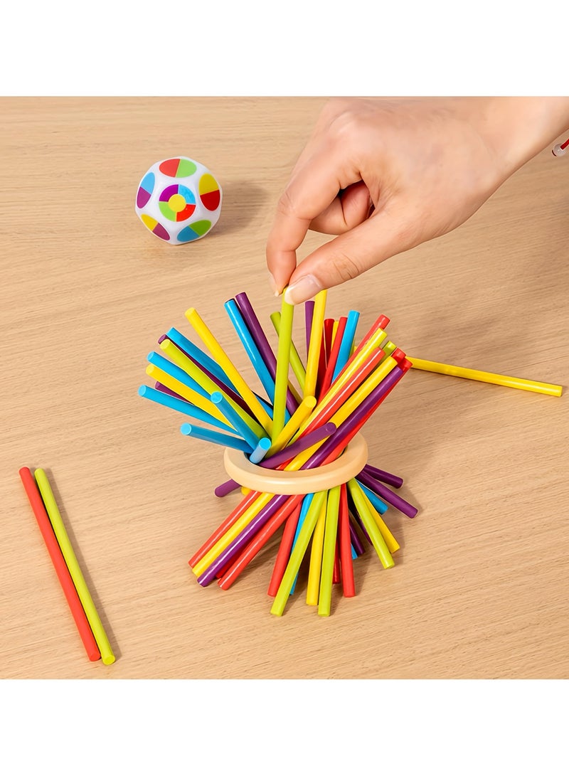 3-10-1 Wooden Board Game, Dice and Sensory Sticks Counting Puzzle Toy, Montessori Math Educational Game, Fine Motor Skills, Balance, Color Recognition, Wooden Puzzle for Kids  - Image 3
