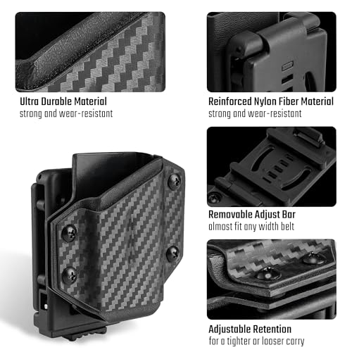 TACTICAL_GEEK TACTICAL GEEK TX1 Multitool Sheath EDC Multi Tool Sheath Holder Holster Adjustable Sheath with Back Clip for Belt MultiTool not Included Carbon Fiber Grain - Image 3