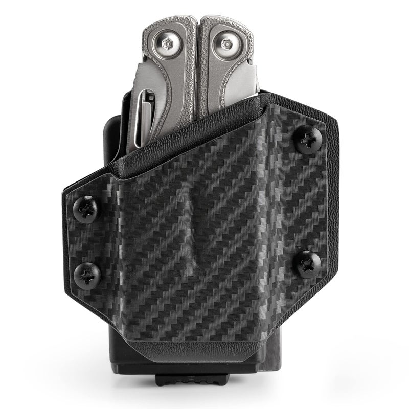 TACTICAL_GEEK TACTICAL GEEK TX1 Multitool Sheath EDC Multi Tool Sheath Holder Holster Adjustable Sheath with Back Clip for Belt MultiTool not Included Carbon Fiber Grain - Image 2