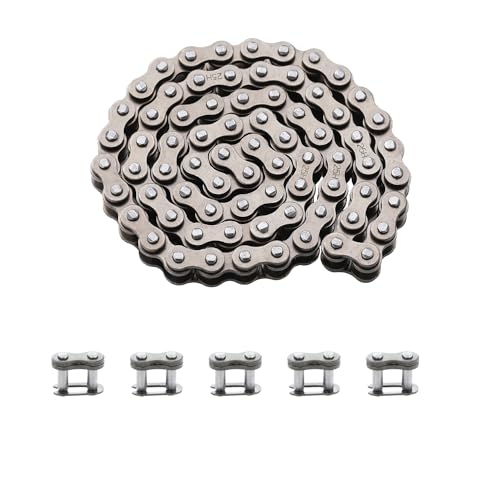 KAMIER 25 Roller Chain 56 Links with 5pcs Master Links Heavy Duty for Razor Crazy Cart Shift XL DLX Ground Force Drifter Kids Electric Go Cart Kart 25H Drive Chain Parts - Image 1