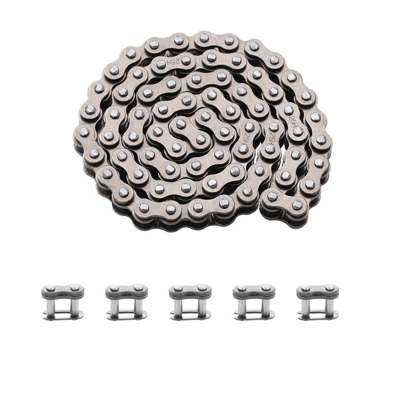 KAMIER 25 Roller Chain 56 Links with 5pcs Master Links Heavy Duty for Razor Crazy Cart Shift XL DLX Ground Force Drifter Kids Electric Go Cart Kart 25H Drive Chain Parts - Image 3