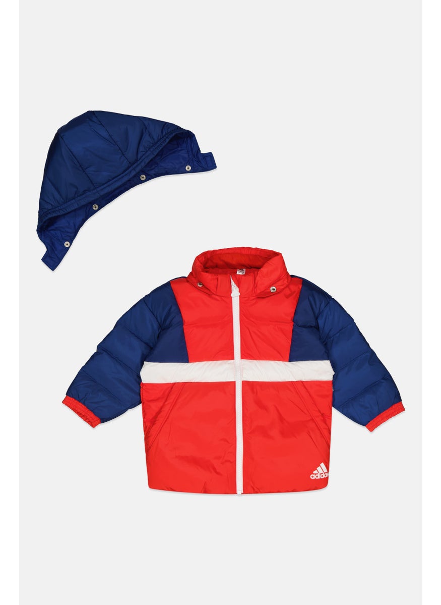 Adidas Toddlers Boy Hooded Puffer Jacket, Red  - Image 3