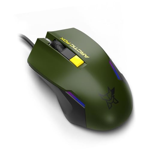 Arctic Fox Wired USB Gaming Mouse with Breathing Lights and DPI Upto 3600 (Forest Olive) - Image 2