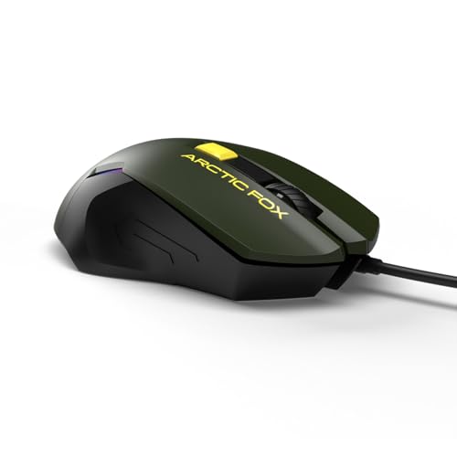 Arctic Fox Wired USB Gaming Mouse with Breathing Lights and DPI Upto 3600 (Forest Olive) - Image 4