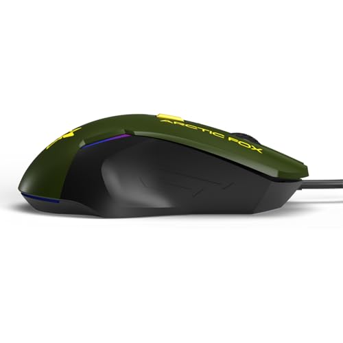 Arctic Fox Wired USB Gaming Mouse with Breathing Lights and DPI Upto 3600 (Forest Olive) - Image 5
