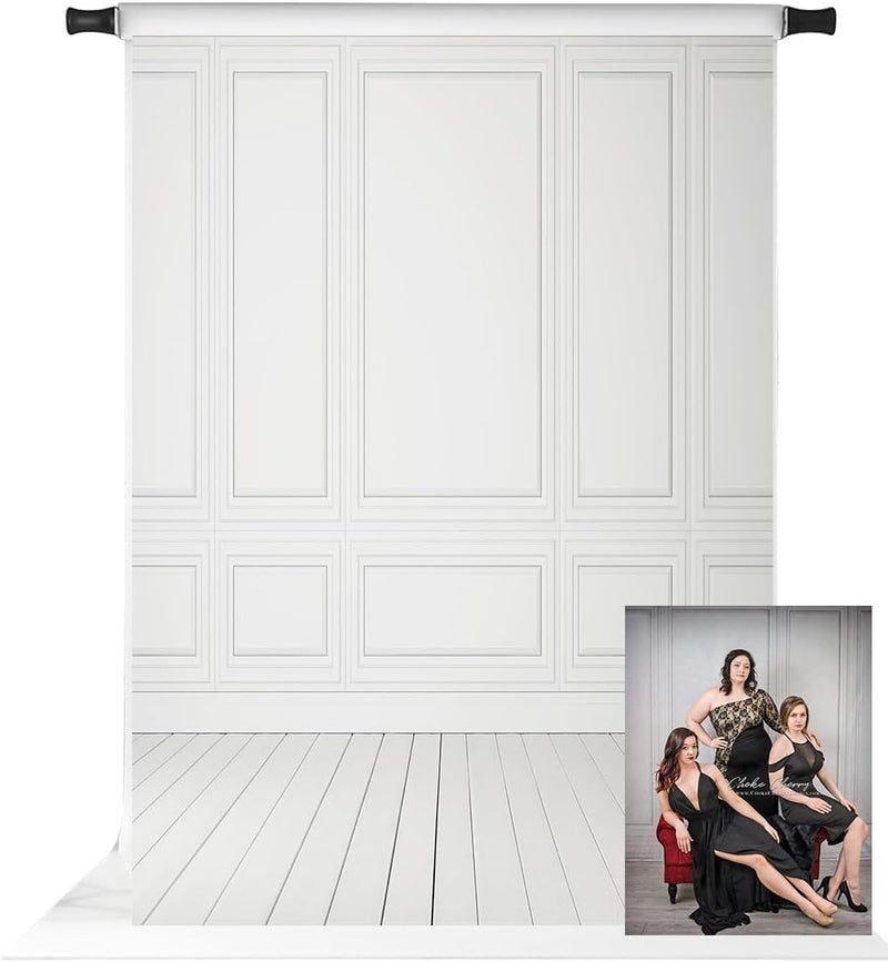 Kate 6.5x10ft Modern Bright Interiors Photography Backdrop - White Empty Room Photo Background - Image 1