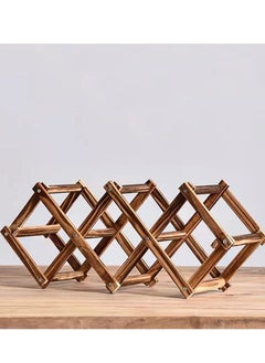 LINGWEI Wooden Wine Rack Foldable 5 Wine Bottle Shelf Holder  - Image 1
