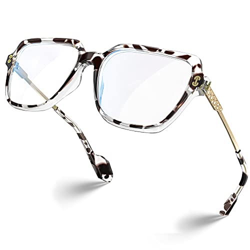 VISOONE Oversized Blue Light Blocking Glasses with Chic Square TR90 Frame and Metal Temple for Women Men REMY - Image 1