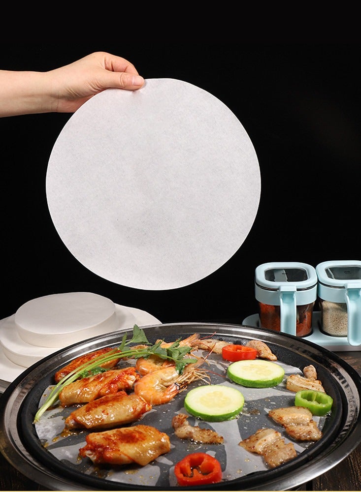 100PCS 20cm مستدير ورقة الخزف أحجام مختلفة بطانة ورقة الخبز مناسبة للكعكة المستديرة وعاء الطبخ كعكة الجبن المستديرة  - Image 1