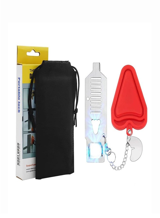 TOPPROSPER Upgraded Portable Door Lock Home Security Door Locker Devices & Door Stopper, Perfect Red Christmas Gifts Self Defense Travel Essentials for Hotel Apartment Airbnb Additional Safety - Image 1