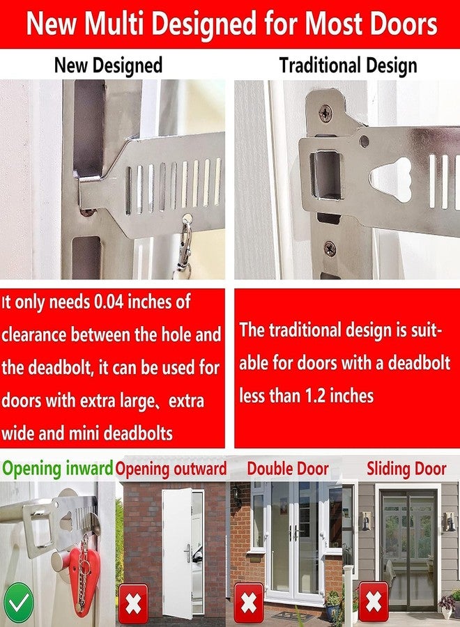 TOPPROSPER Upgraded Portable Door Lock Home Security Door Locker Devices & Door Stopper, Perfect Red Christmas Gifts Self Defense Travel Essentials for Hotel Apartment Airbnb Additional Safety - Image 2