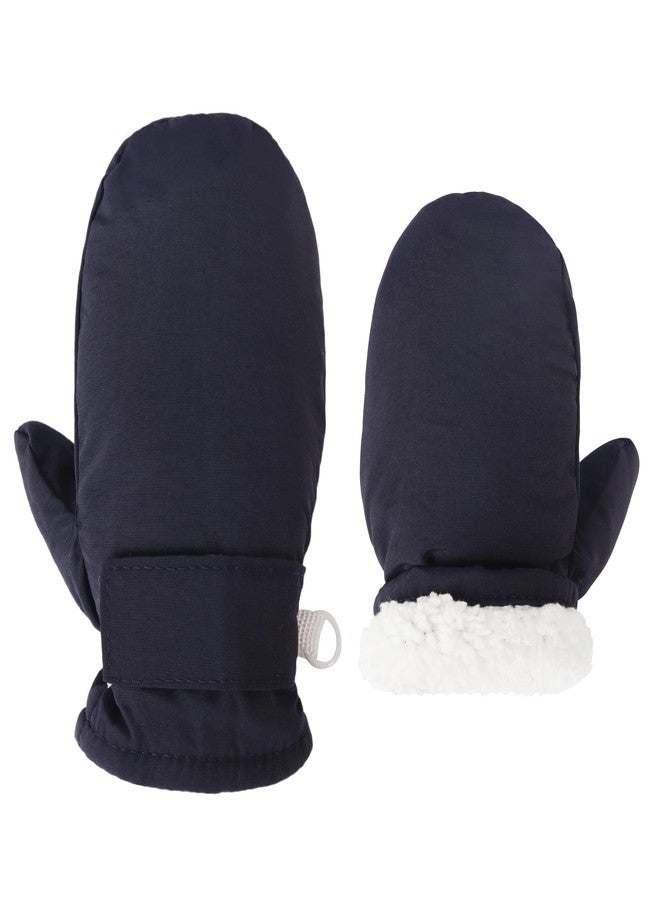 Fynnsure Toddler Mittens Baby Waterproof Snow Gloves Kids Mittens Ski Snow Gloves Cold Weather Mittens for Boys Girls Solid Navy 2-4 Years - Image 1