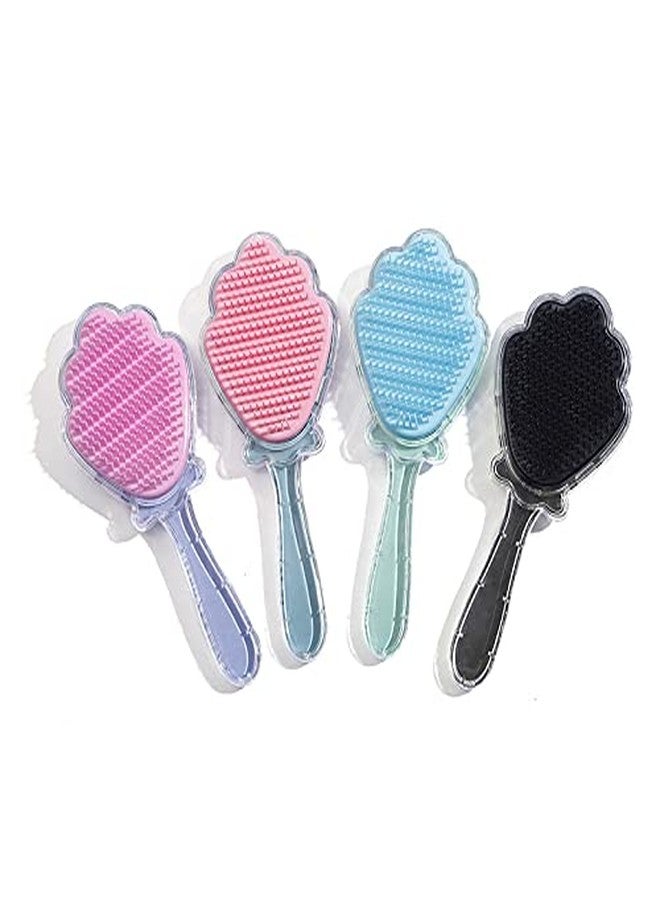 BYVUTE Mermaid Detangler Hair Brush, Detangling Hair Comb Christmas Shell Glitter Comb Hairbrush Massage Scalp No Pain Detangler for Dry & Wet Hair Kids Girls Woman (Pink) - Image 4