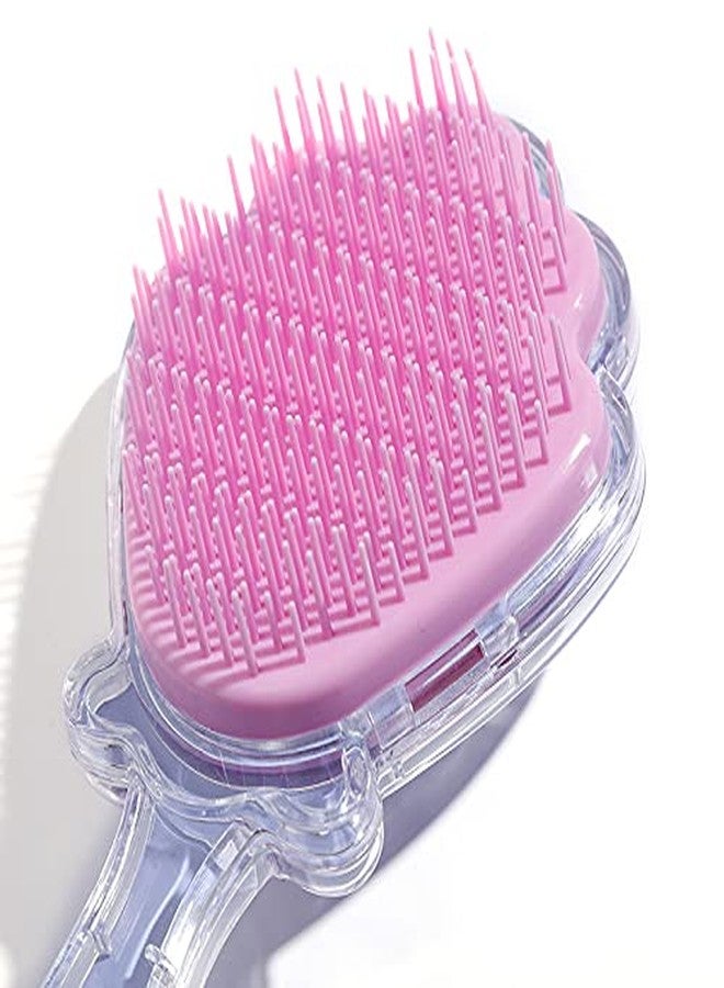 BYVUTE Mermaid Detangler Hair Brush, Detangling Hair Comb Christmas Shell Glitter Comb Hairbrush Massage Scalp No Pain Detangler for Dry & Wet Hair Kids Girls Woman (Pink) - Image 3
