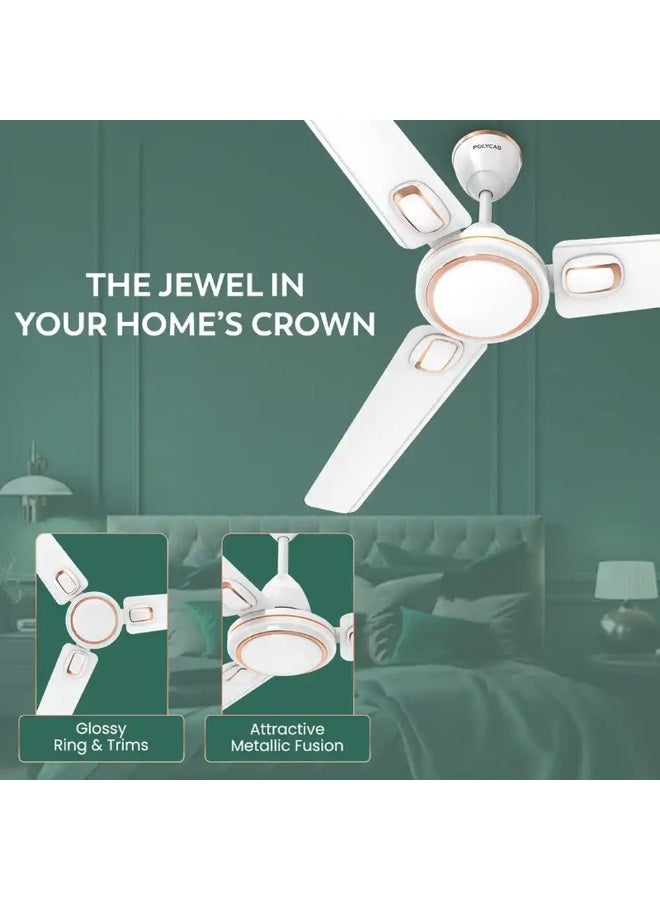Polycab Superb Plus Ceiling Fan, 1200mm, Star Rated, Saves Up To 33% Electricity, Snow White - Image 2
