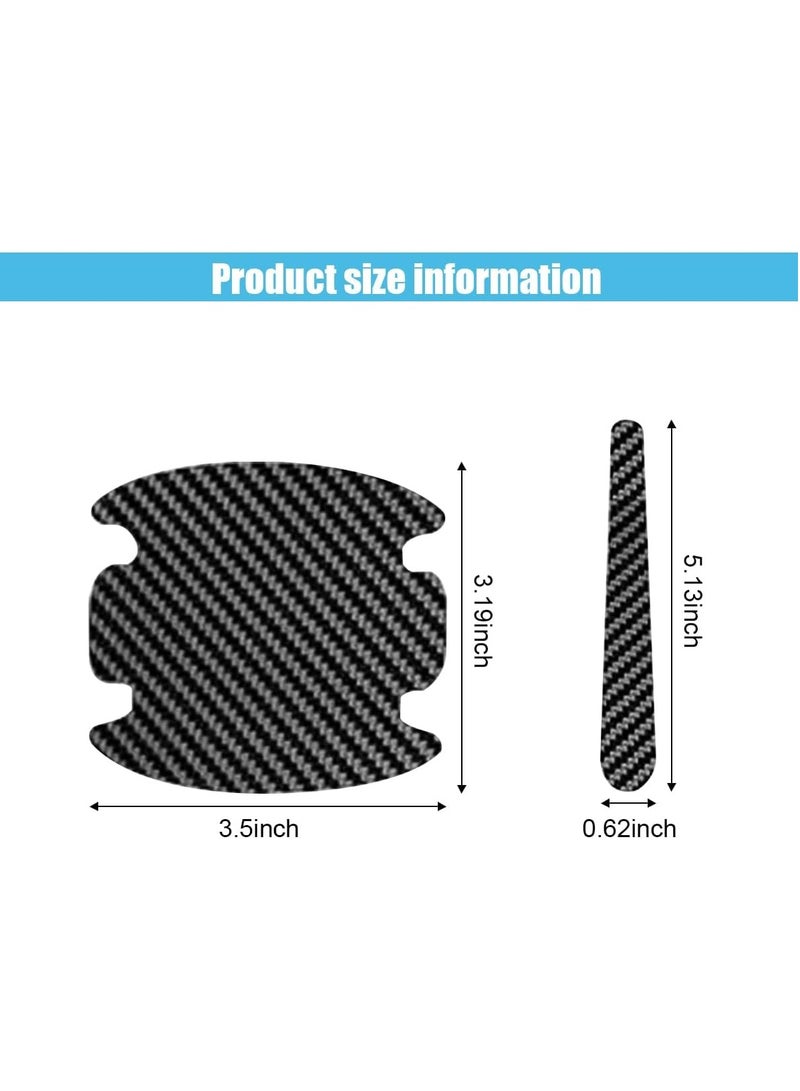 8PCS Car Door Handle Scratch Protectors, Carbon Fiber Car Door Handle Bowl Sticker, Universal Car Door Handle Paint Guard Cover, Door Handle Cup Protective Film for Cars (Black) - Image 2