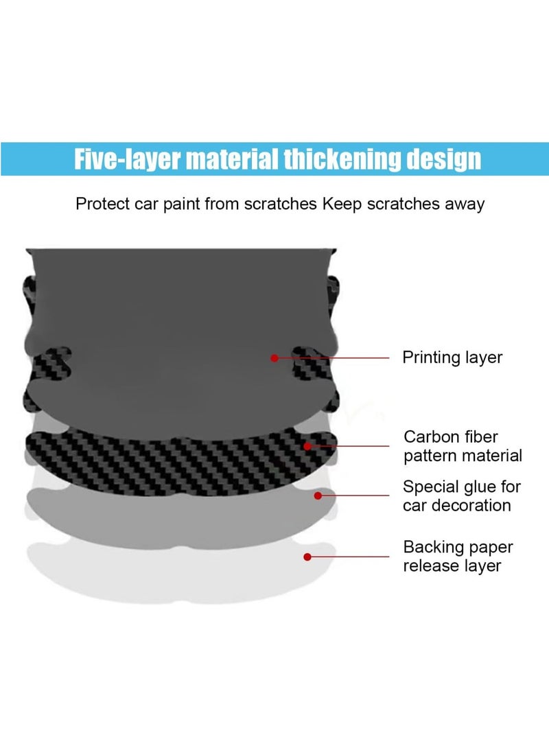 8PCS Car Door Handle Scratch Protectors, Carbon Fiber Car Door Handle Bowl Sticker, Universal Car Door Handle Paint Guard Cover, Door Handle Cup Protective Film for Cars (Black) - Image 5