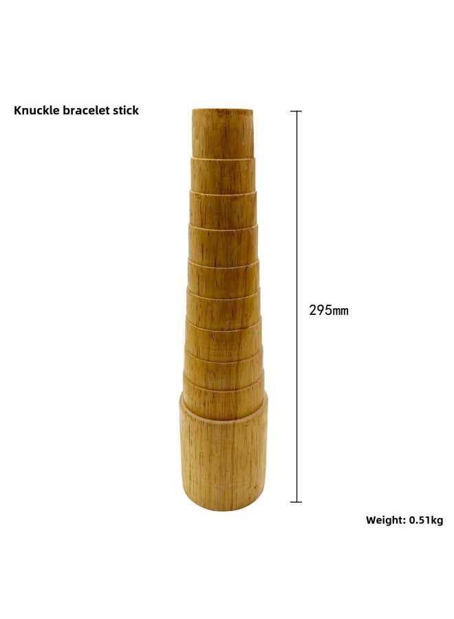 Wooden Bracelet Stick Round Egg-Shaped Drum-Shaped Step Slot Bracelet Repair Plastic Correction Extended Measurement Wooden Stick Solid Wood-Model:GH437C Knobby Bracelet Stick  - Image 1