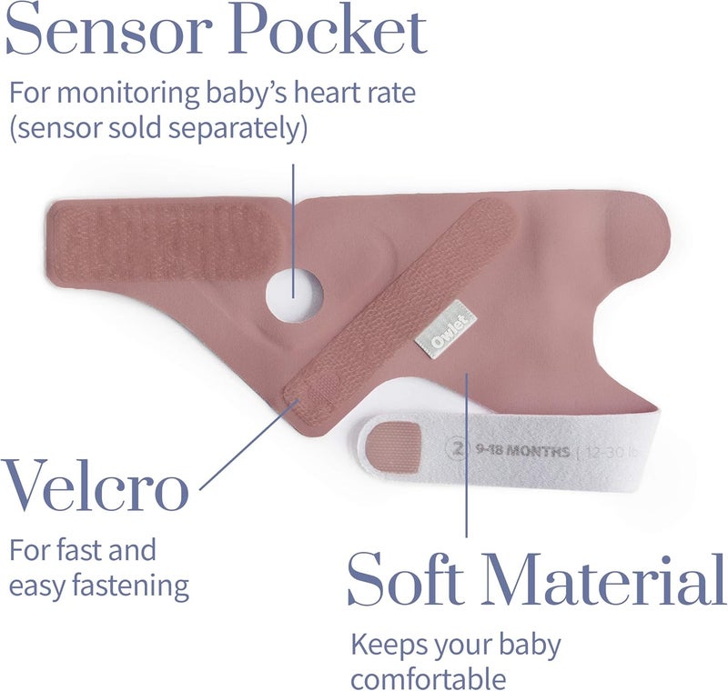 Owlet Accessory Fabric Sock for Dream Sock Baby Monitor, Fits Babies 0 to 18 Months, Dusty Rose (Sensor and Base Station Not Included) - Image 5