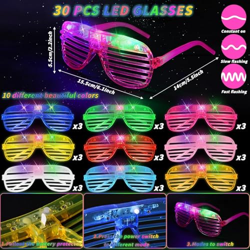 Oleitodh Glow Sticks Bulk Party Pack 60 Pcs Light Up Glasses Foam Glow Sticks Neon Accessories Glow in the Dark Party Supplies Set for Disco Wedding Birthday Concert Halloween Raves - Image 5
