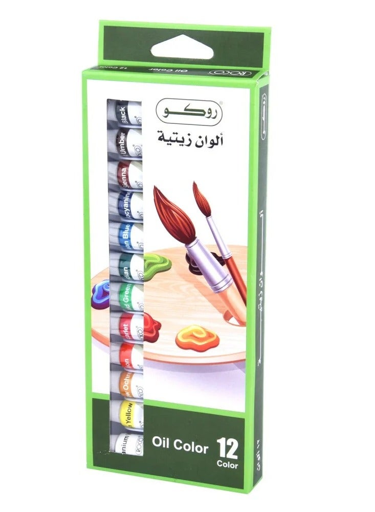 طقم ألوان تلوين زيتية مكون من 12 قطعة 12مل