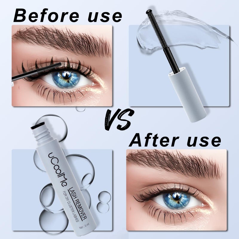UCOOLME Lash Glue Remover uCoolMe for Lash Clusters Lash Bond Remover - Gentle Formula Eyelash Glue Remover for Sensitive Eyes(5ML,Clear) - Image 3