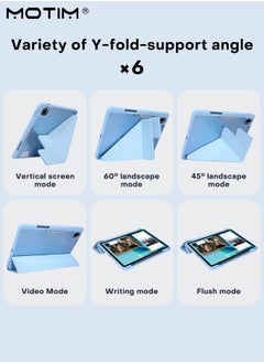 Motim Xiaomi Pad 6/6 Pro Case 11 Inch Built-in Pencil Holder, Y-Fold Design, Multi-Viewing Angles, Leather Protective Shockproof Flexible Back Cover, Slim Light Mi Standing Shell with Auto Sleep Wake  - Image 2