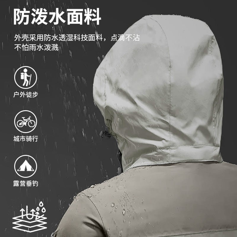Hooded Outdoor Single-Layer New Thin Jacket Men'S Single-Layer Workwear Waterproof - Image 5