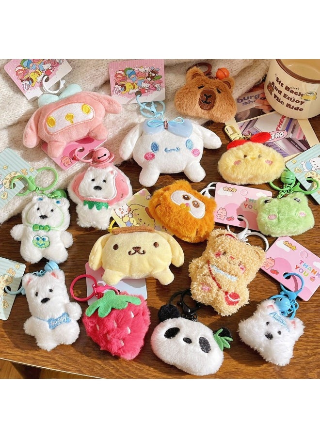Generic Creative Gifts Do Activities Doll Key Chain Pendant Plush Cute Cartoon Backpack Pendant Night Market Stall-Specifications:White Clothes West Highland  - Image 5