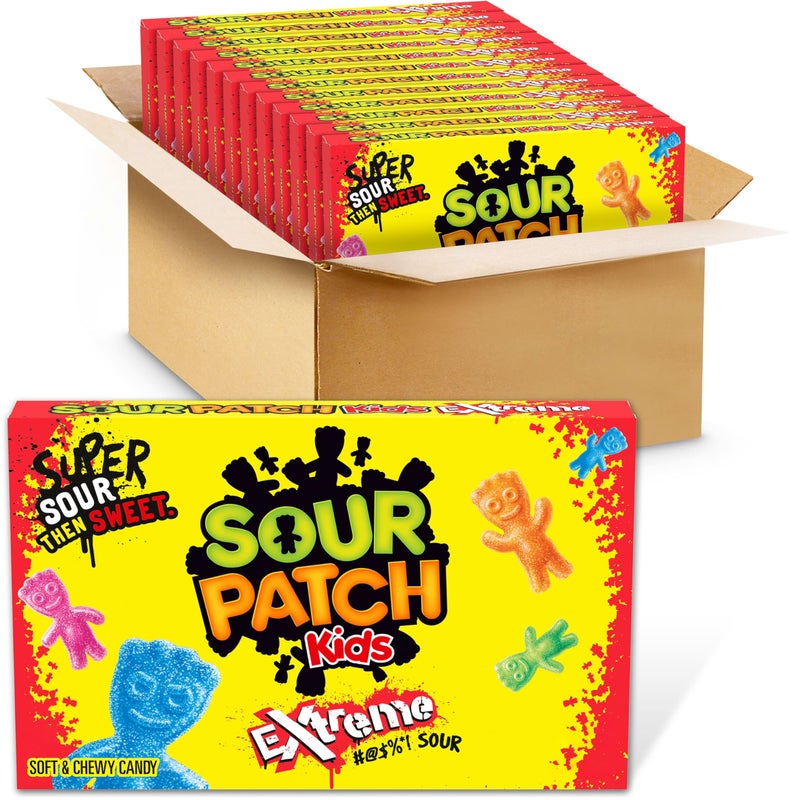 SOUR PATCH KIDS Extreme Sour Soft & Chewy Candy, Bulk Candy, 12 - 3.5 oz Boxes - Image 1