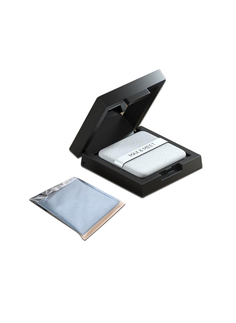 SYOSI - 200Pcs Blotting Paper for Oily Skin with Mirror Case and Self-Adhesive Powder Puff for Men and Women - Image 1