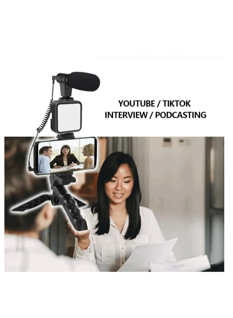 HICITI Smartphone & Camera Vlogging Studio Kits Video Shooting Photography Suit with Microphone LED Fill Light Mini Tripod - Image 2