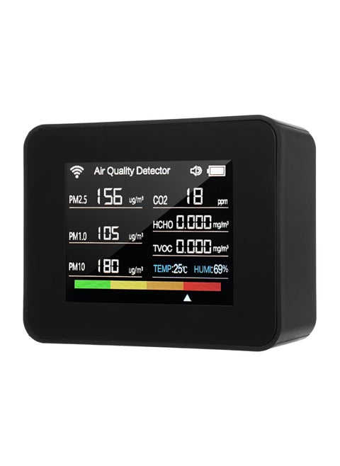 WiFi Air Quality Meter 13-in-1 Indoor Air Quality Monitor Detects CO₂ TVOC HCHO PM2.5 PM1.0 PM10 Humidity and Temperature Time Date Alarm Timer and Stopwatch Timer with Alarm for Home Offices