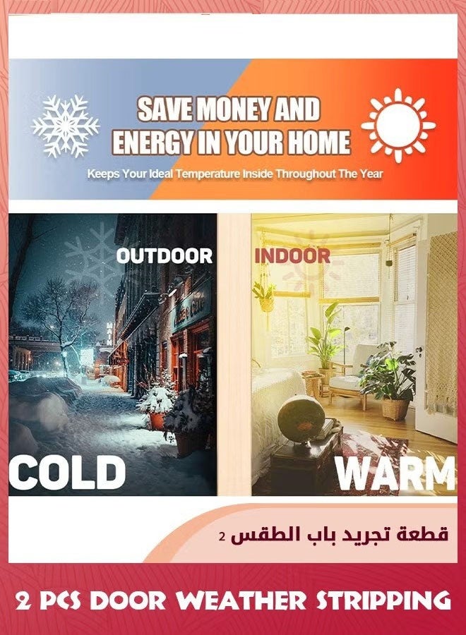 2 شريط الختم المقاوم للرياح أسفل باب التغليف لزج ومقاوم للماء وعازل للصوت ، ويمكن تعديل شريط إيقاف الباب في الأسفل ، وهو مناسب لشريط الختم للأبواب الداخلية والخارجية ، أبيض-ستة ثقوب (100 سم) - Image 2