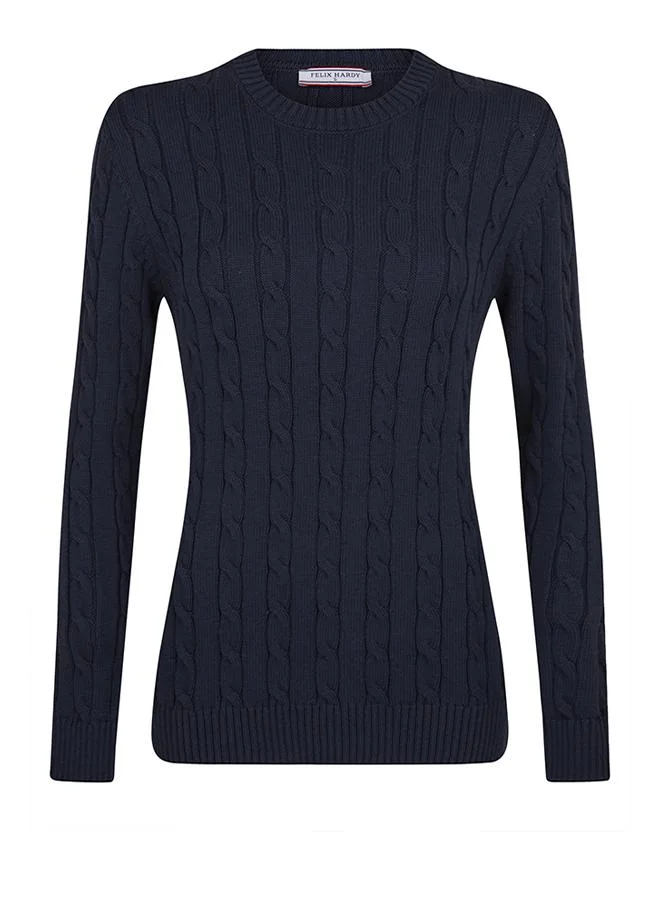 فيليكس هاردي V-Neck Cable Knit Pullover
