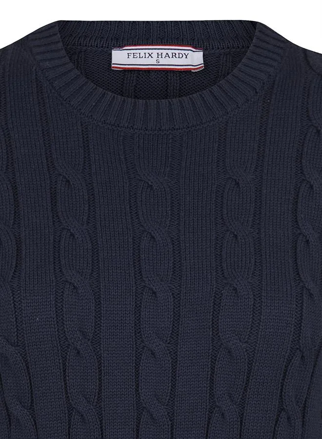 FELIX HARDY V-Neck Cable Knit Pullover