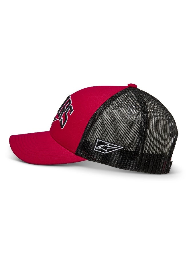 Alpinestars Dunker Trucker Hat Baseball Cap Trucker Hat with Curved Visor and Snap Closure Snapback Cap Men Red Black One Size  - Image 3
