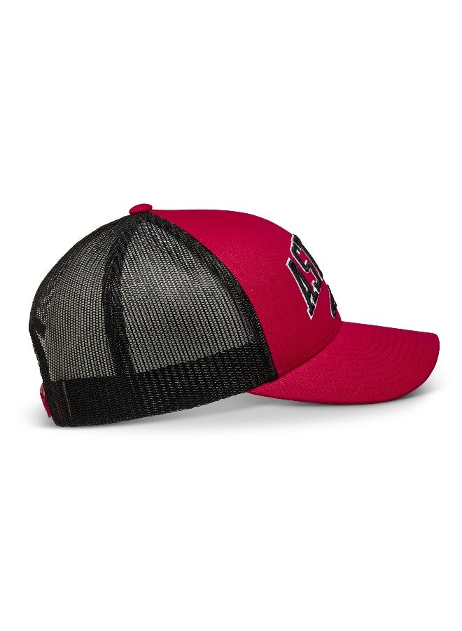 Alpinestars Dunker Trucker Hat Baseball Cap Trucker Hat with Curved Visor and Snap Closure Snapback Cap Men Red Black One Size  - Image 2