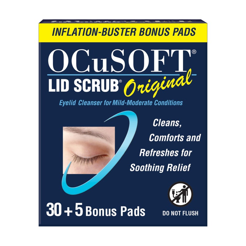 أوكيوسوفت Lid Scrub Original 30 Count Inflation Buster with 5 Extra Pads - Image 1