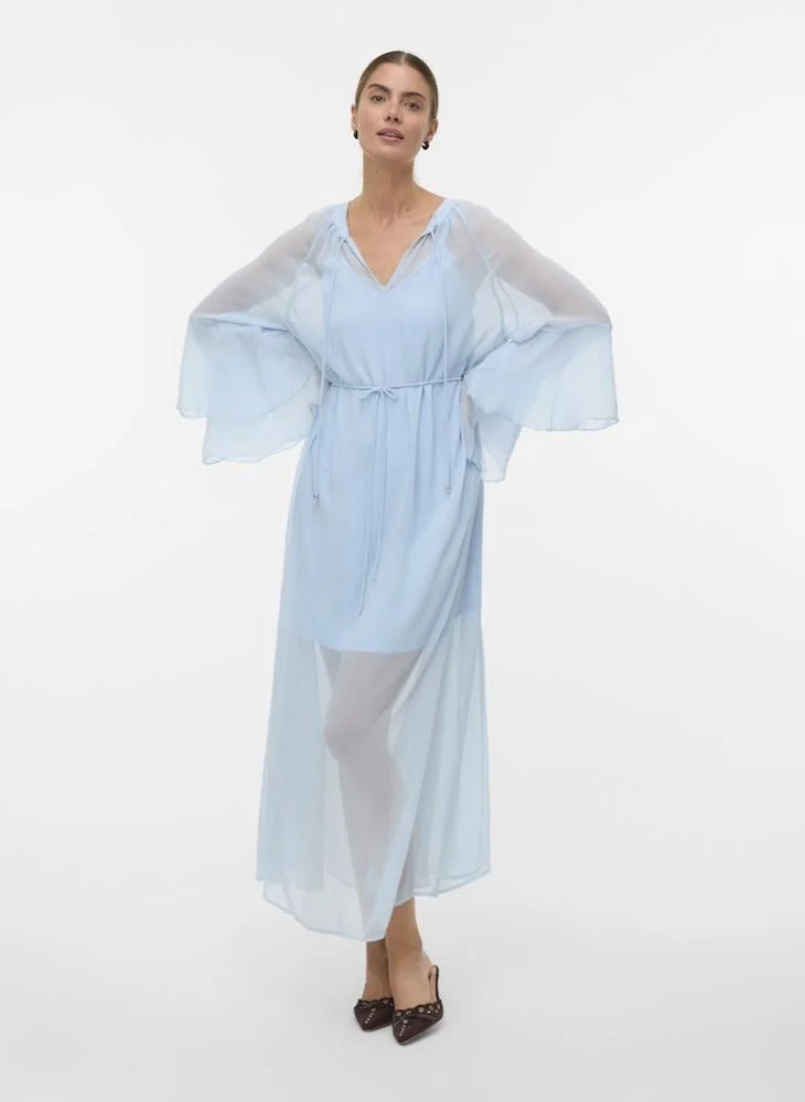 VERO MODA Vmcamille Ls Frill Maxi Dress