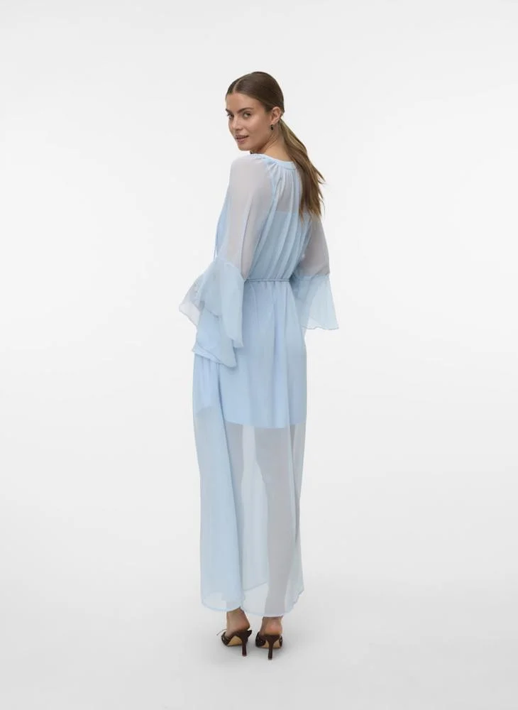 VERO MODA Vmcamille Ls Frill Maxi Dress