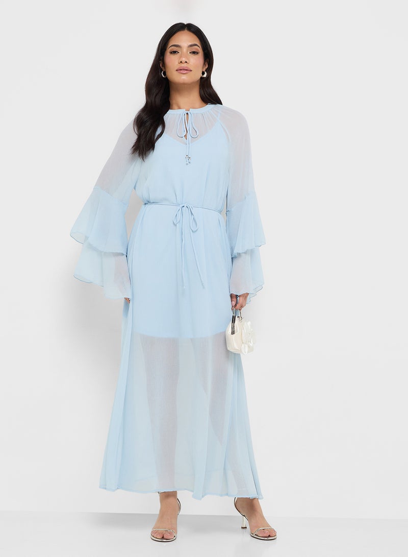 VERO MODA Long Sleeve Frill Maxi Dress  - Image 4