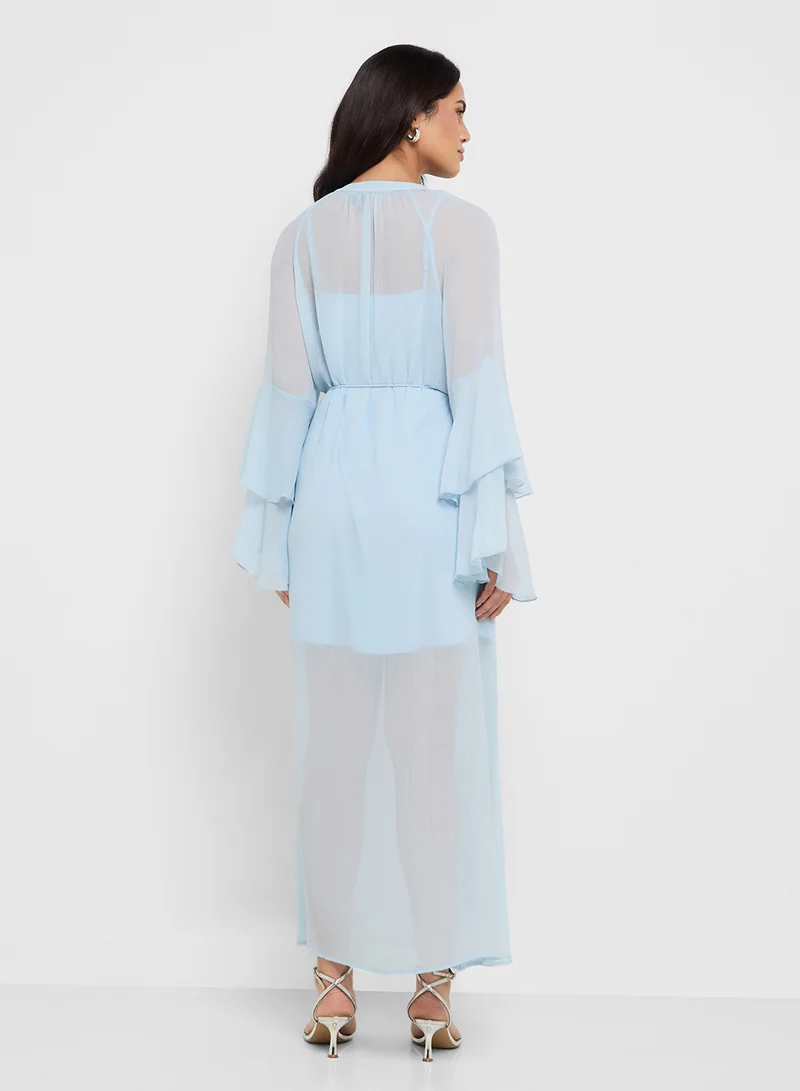 فيرو مودا Long Sleeve Frill Maxi Dress