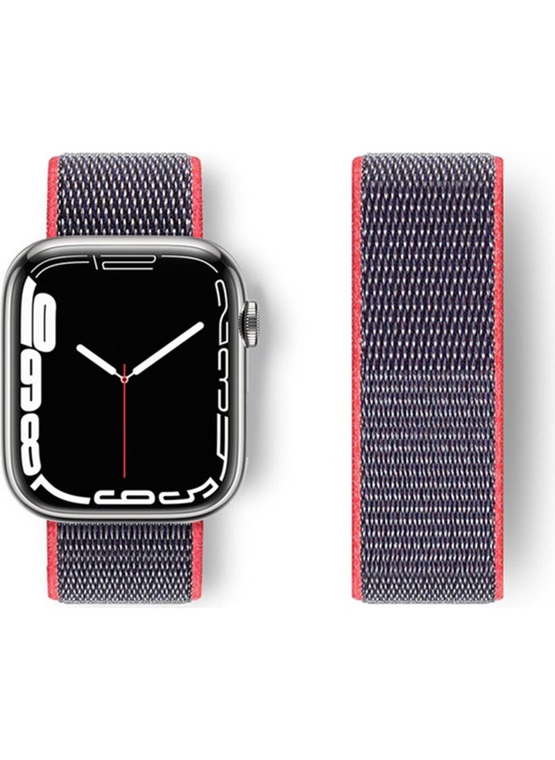 Bilişim Aksesuar - Apple Watch 45MM Mesh Velcro Band - Pink - Image 1