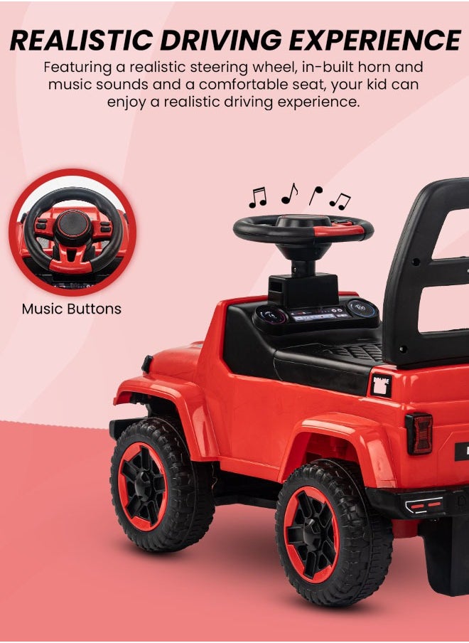 BAYBEE Baby Ride on Car for Kids, Ride on Push Car with Music, Light, Storage & High Backrest | Kids Car Ride on Toy Baby Car | Push Car for Kids Toddlers 1 to 3 Years Boys Girls Red  - Image 4